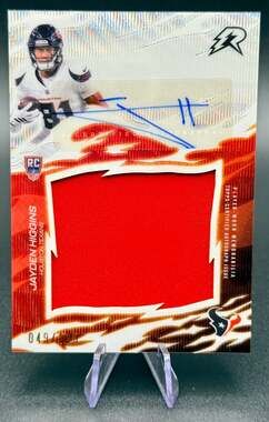 Jayden Higgins Rookie Houston Texans Topps Resurgence Relic Signatures Card /125